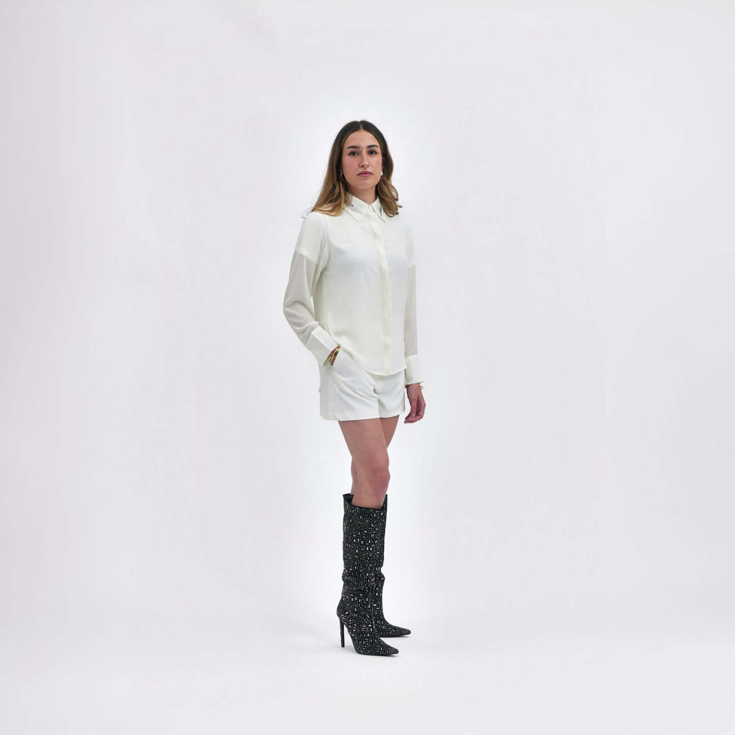 Chemise en soie CYGNE