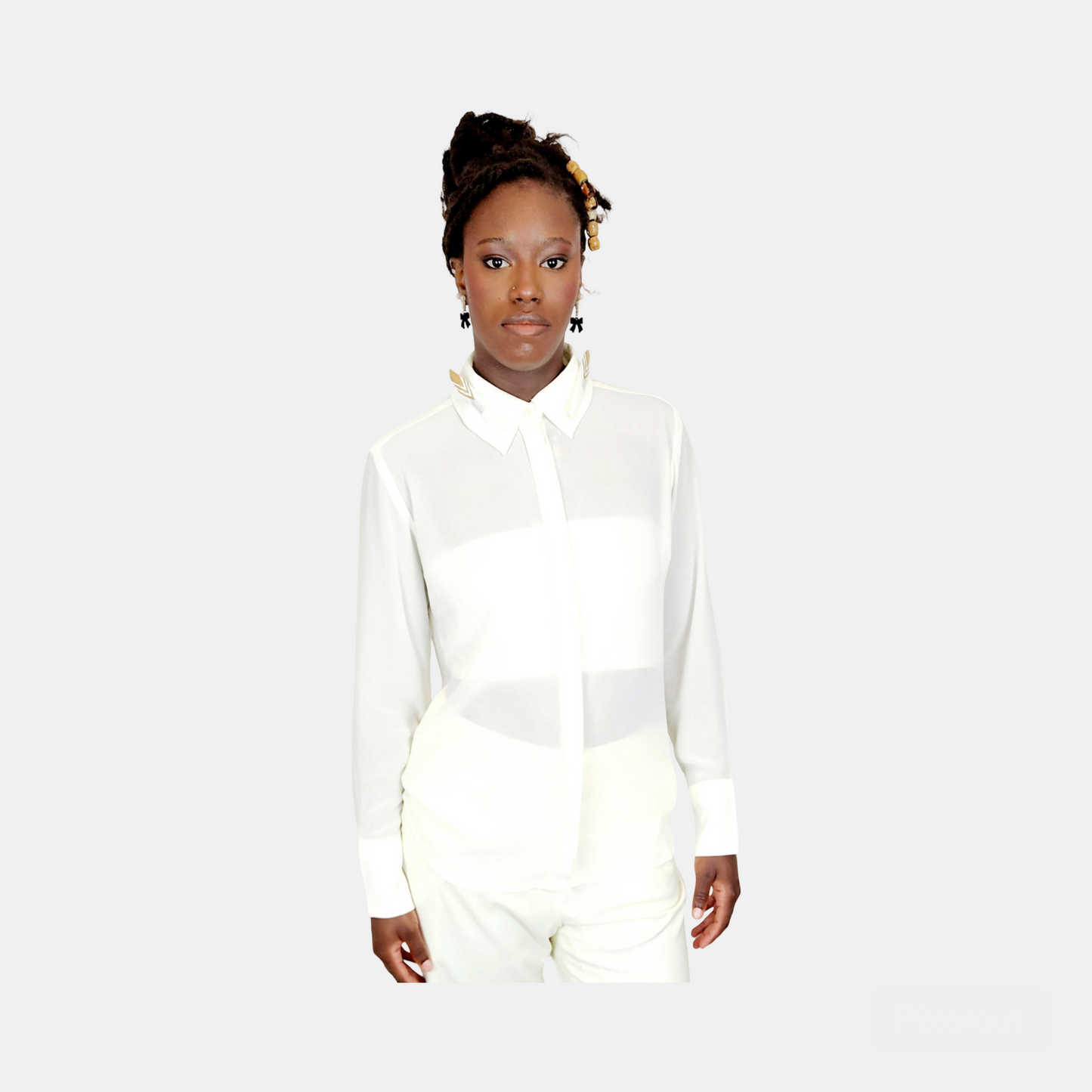 Chemise en soie CYGNE